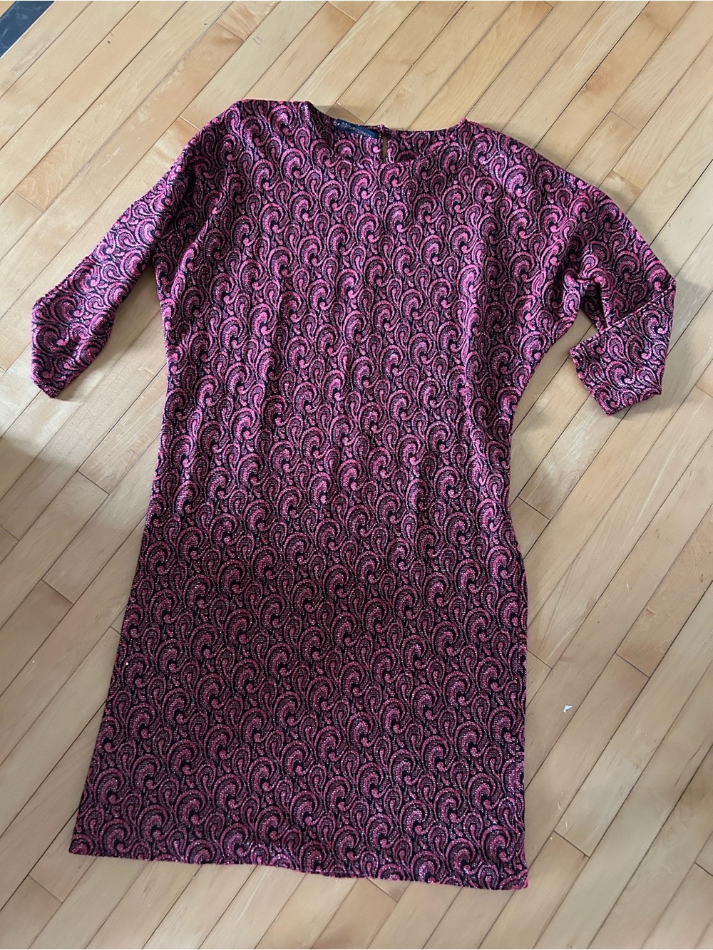 Vintage Red & Black Swirl Dress